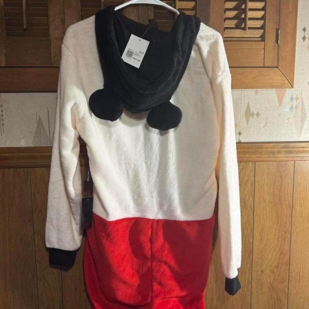 Disney Mickey‎ Mouse plush fleece one piece pajama Size Medium NWT - Picture 5 of 7